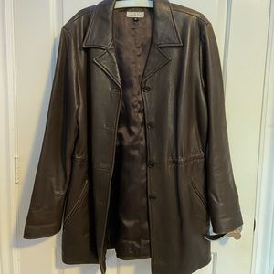Brown leather jacket